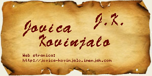 Jovica Kovinjalo vizit kartica